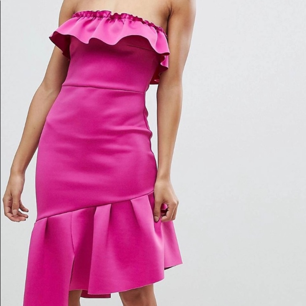 ASOS Ruffle Bandeau Bodycon Dress - Picture 3 of 3